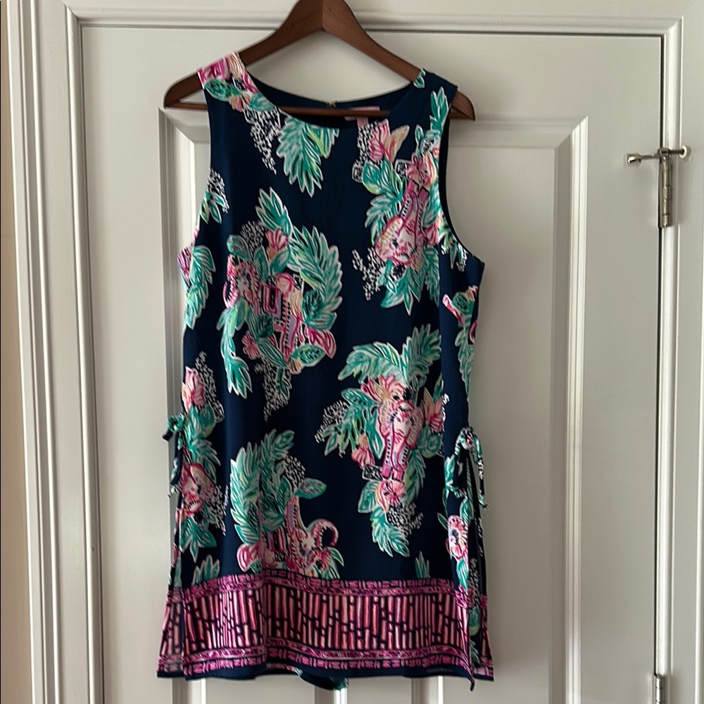 Vintage Lilly Pulitzer Blue and Pink Sleeveless Mini skort/dress.